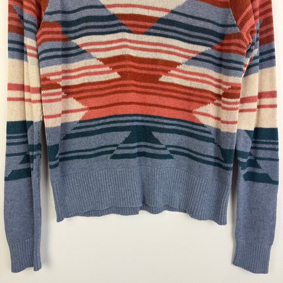 NWT Pendleton Womens Raglan 100% Cotton Tribal Ethnic Grey/Orange Sweater Small - Picture 5 of 9